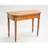 A 19TH CENTURY MAHOGANY FOLDOVER TEA TABLE