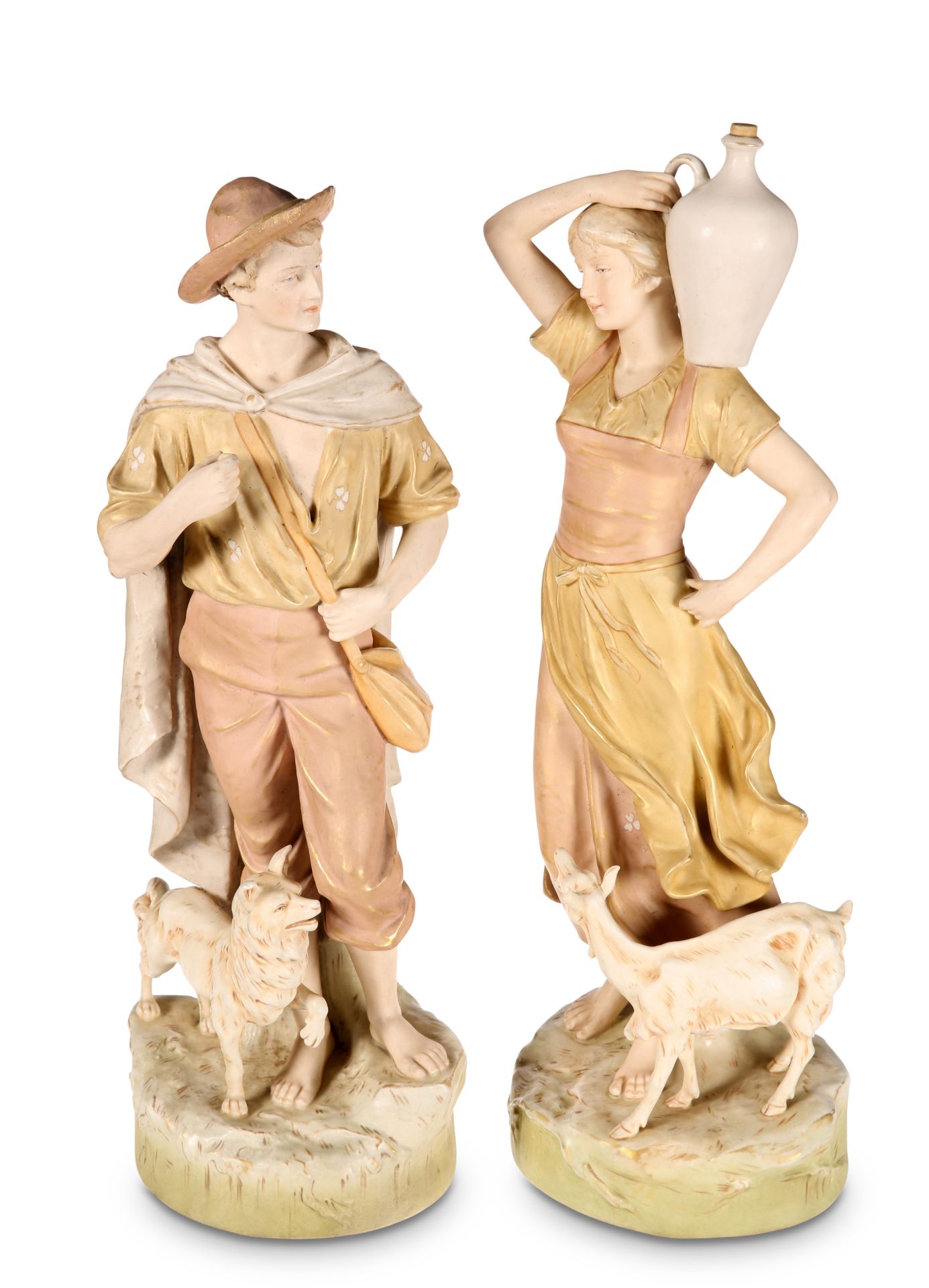 A LARGE PAIR OF ROYAL DUX FIGURES - Bild 2 aus 2