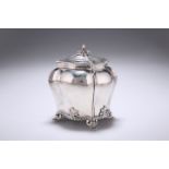 A GEORGE III SILVER TEA CADDY,