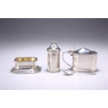 A GEORGE V HEAVY SILVER SALT,