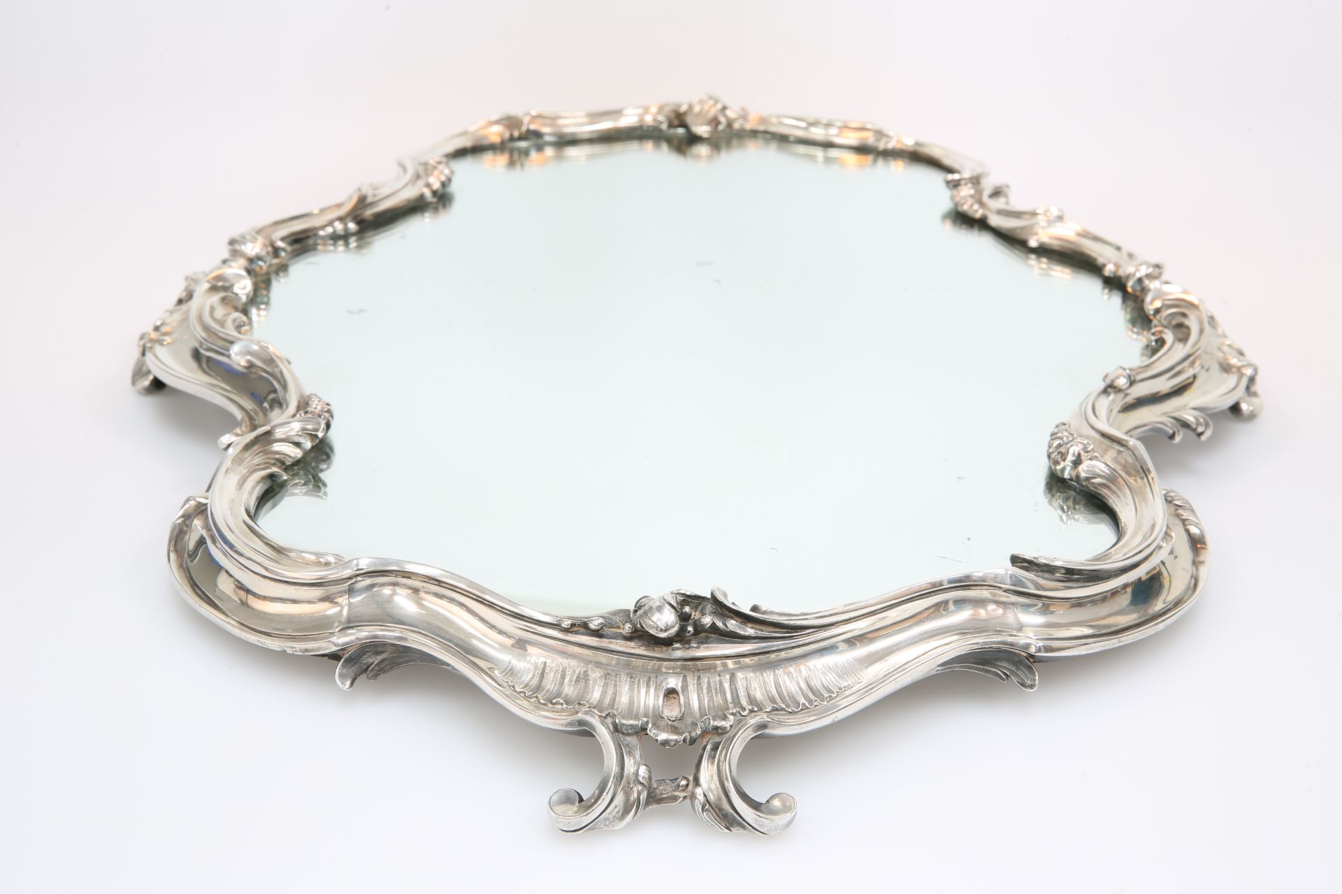 A FABERGE SILVER MIRROR PLATEAU - Image 4 of 8
