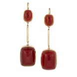 A PAIR OF CARNELIAN EARRINGS