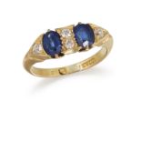 AN 18CT SAPPHIRE AND DIAMOND RING