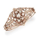 A 19TH CENTURY ROSE GOLD AND DIAMOND BANGLE