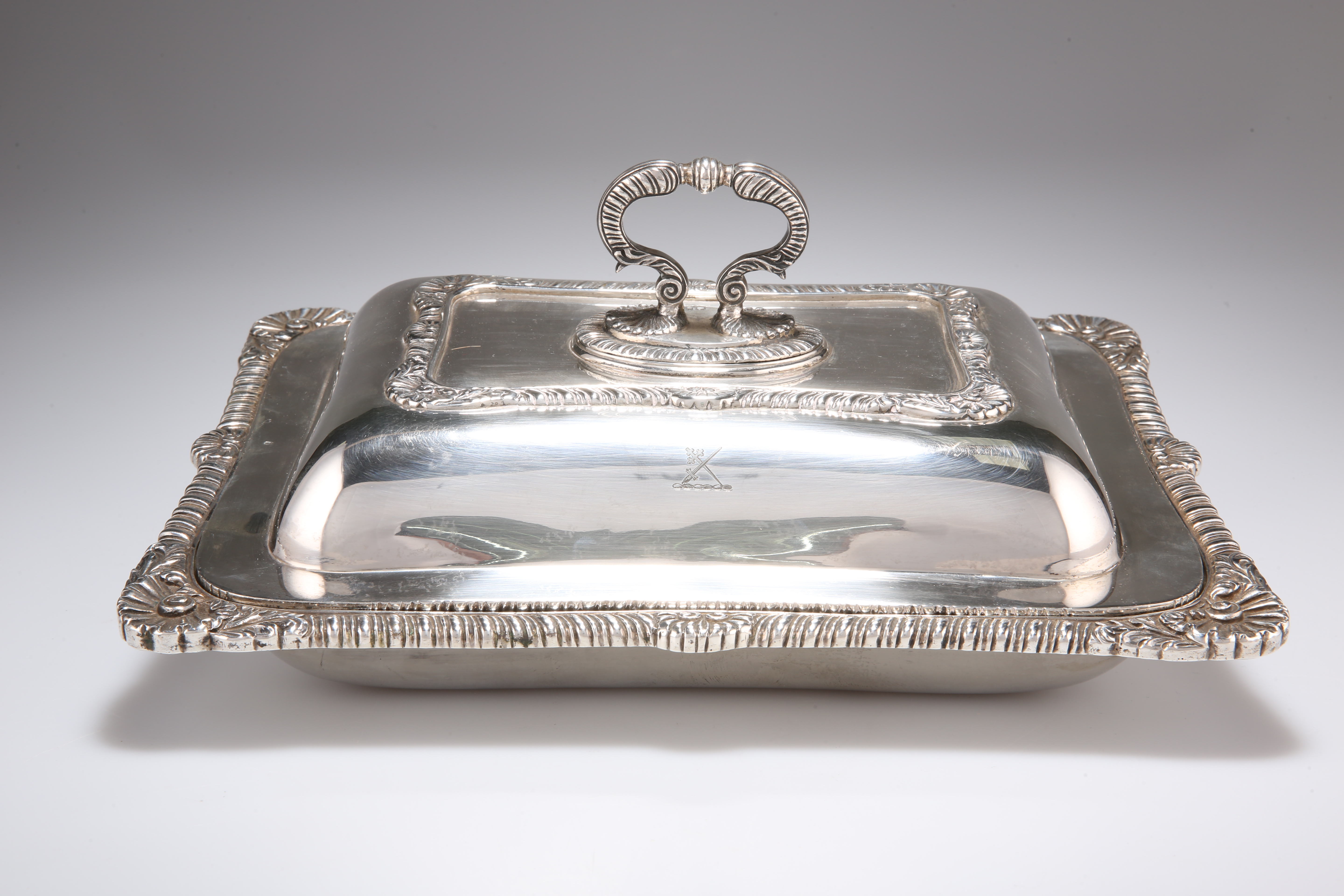 A GEORGE VI SILVER ENTREE DISH, IN GEORGE III STYLE