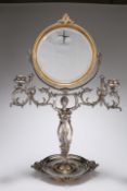 A LATE 19TH CENTURY FRENCH SILVER-PLATED DRESSING MIRROR