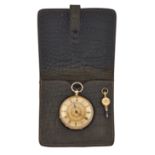 AN 18K GOLD BAUME POCKET WATCH