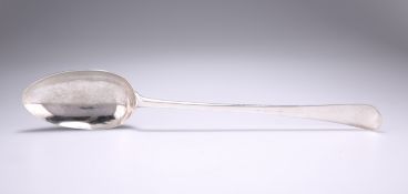 A GEORGE II SILVER HASH SPOON, by Jeremiah King London 1742, Hanoverian pattern, length 35 cm,