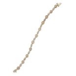 A 14CT YELLOW AND WHITE GOLD DIAMOND BRACELET