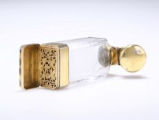 A VICTORIAN SILVER-GILT AND GLASS SCENT BOTTLE AND VINAIGRETTE