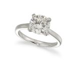 A PLATINUM DIAMOND SOLITAIRE RING