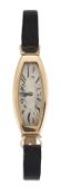 A 14CT GOLD ART DECO LADY'S WATCH