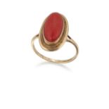 A 9CT CORAL RING
