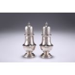 A PAIR OF GEORGE V SILVER CASTERS