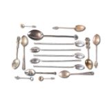 A COLLECTION OF SILVER AND WHITE METAL SPOONS