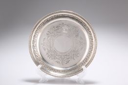 A VICTORIAN SILVER CARD TRAY, by Martin, Hall & Co, Sheffield 1861