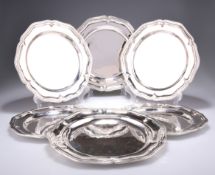 A SET OF SIX SILVER PLATES