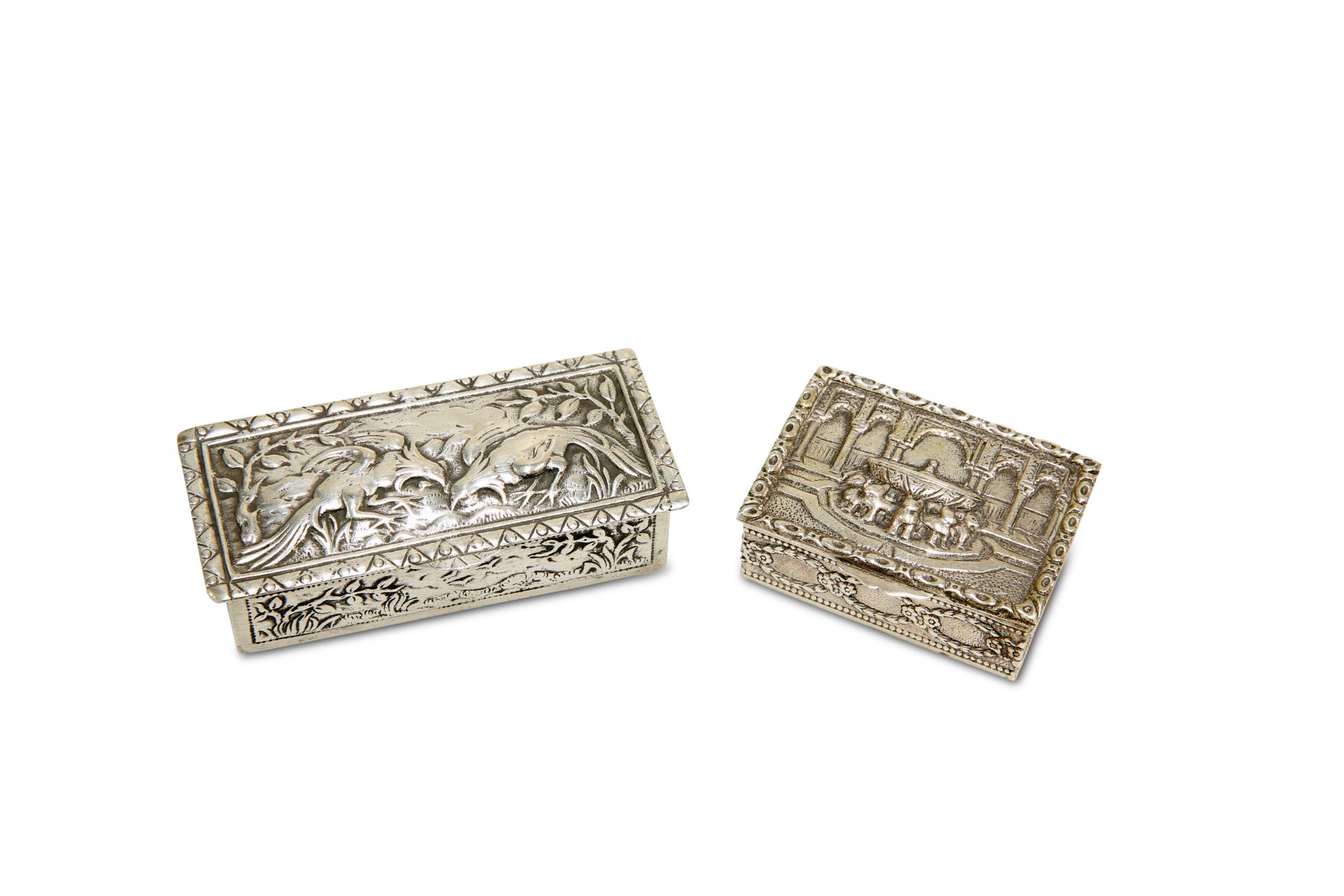 TWO CONTINENTAL SILVER BOXES