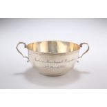 A GEORGE V SILVER TWIN HANDLED PORRINGER, by James Dixon & Sons Ltd Sheffield 1929, of circular form