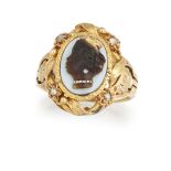 A LATE 19TH CENTURY BLACKAMOOR CAMEO RING