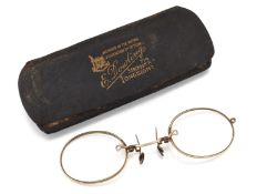 A PAIR OF GOLD PLATED PINCE-NEZ