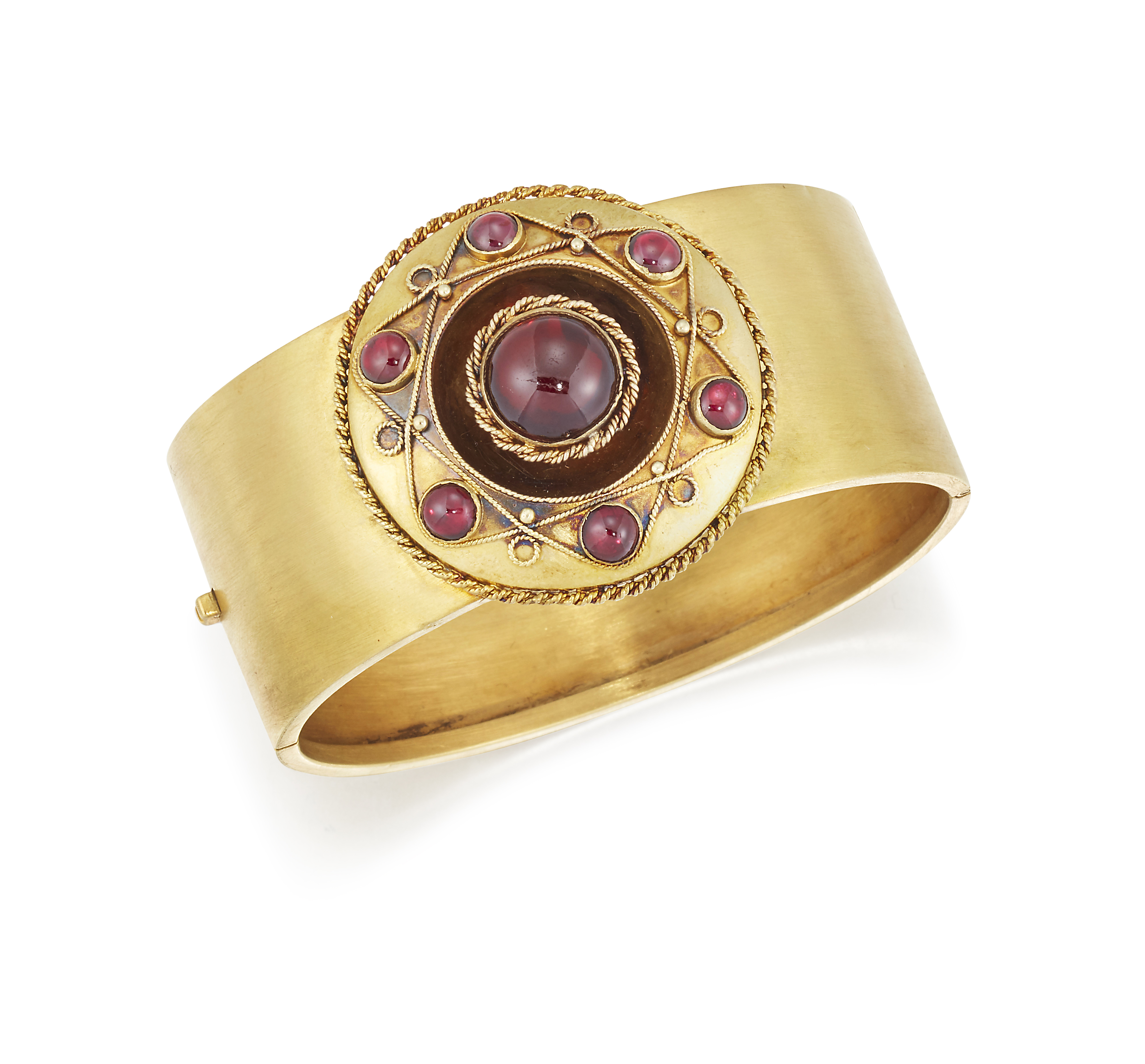 A 19TH CENTURY GARNET BANGLE