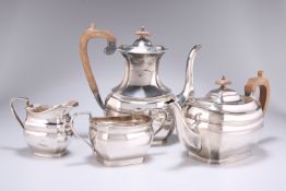 AN ELIZABETH II FOUR PIECE SILVER TEA AND COFFEE SERVICE