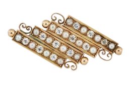 A PEARL AND DIAMOND BROOCH