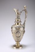 A LARGE VICTORIAN SILVER-GILT PRESENTATION CLARET JUG