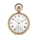 A GOLD PLATED WALTHAM POCKET WATCH