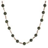 A NEPHRITE BEAD NECKLACE