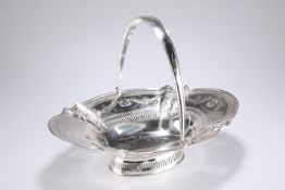 AN IRISH GEORGE III SILVER CAKE BASKET,