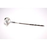 AN 18TH CENTURY SILVER TODDY LADLE, with baleen handle, one indistinct mark. 34cm