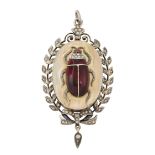 A LATE 19TH CENTURY GARNET BEETLE PENDANT