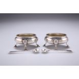 A PAIR OF VICTORIAN SILVER SALTS