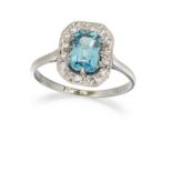 A ZIRCON AND DIAMOND RING