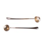 A PAIR OF GEORGE III SILVER TODDY LADLES