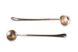 A PAIR OF GEORGE III SILVER TODDY LADLES