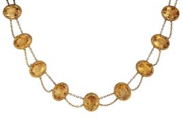 A CONTINENTAL CITRINE NECKLACE