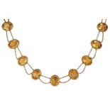 A CONTINENTAL CITRINE NECKLACE