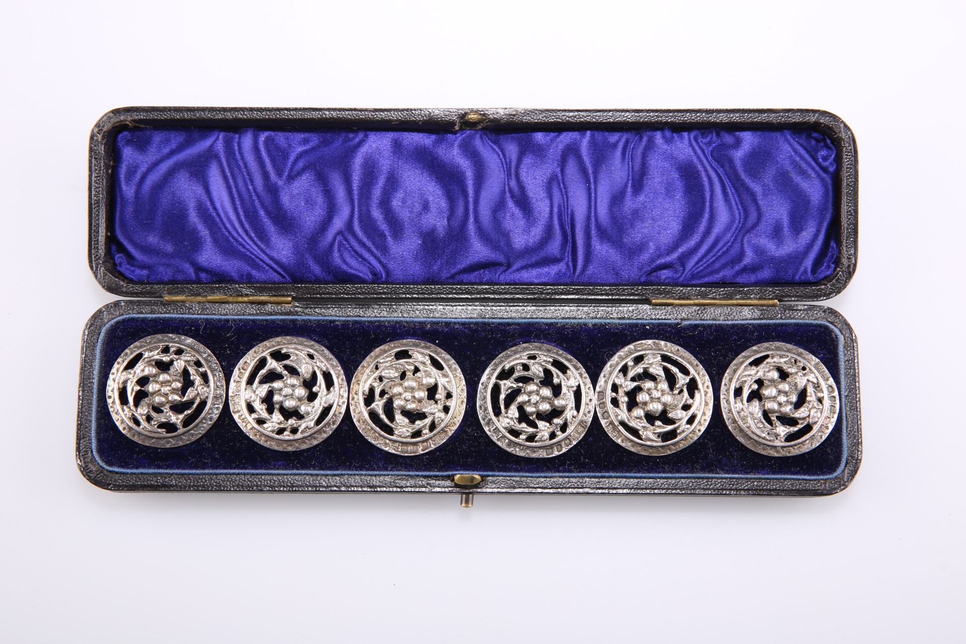 A CASED SET OF LATE VICTORIAN SILVER BUTTONS - Image 2 of 2