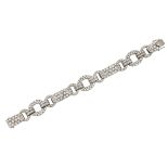 AN 18CT WHITE GOLD ART DECO STYLE BRACELET