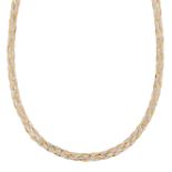 AN ITALIAN 9CT TRI-COLOURED GOLD NECKLACE