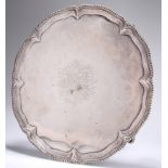 A GEORGE III SILVER TRAY, by Elizabeth Cooke London 1764, of larger proportions with gadrooned