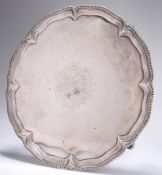 A GEORGE III SILVER TRAY, by Elizabeth Cooke London 1764, of larger proportions with gadrooned