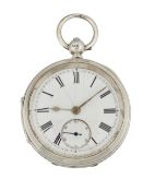 A HALLMARKED SILVER OPEN FACED POCKET WATCH