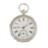 A HALLMARKED SILVER OPEN FACED POCKET WATCH