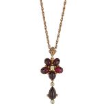 A LATE 19TH CENTURY GARNET PENDANT NECKLACE