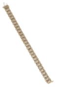 A DIAMOND BRACELET, set with links comprised of two rows of small round brilliant cut diamonds,