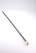 A GEORGE V 9 CARAT GOLD-MOUNTED EBONISED CANE